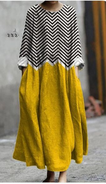 Women's Fall Plaid Long Sleeve Dress